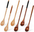 Wooden Spoons for Cooking: Long Handle Mixing, Stirring, Seasoning Spoons for Baking, Set of 6