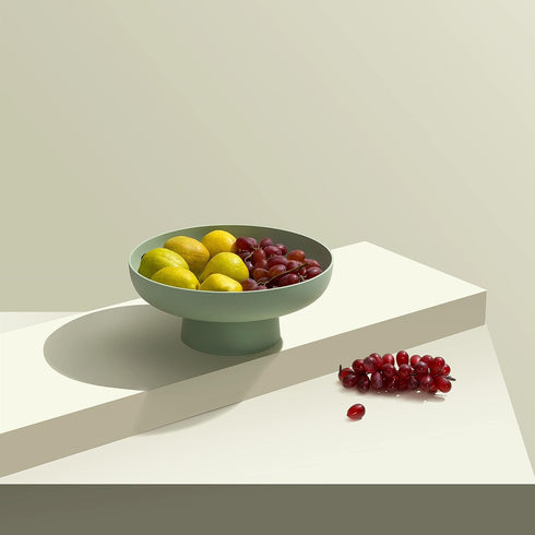 Fruit Bowl Basket for Kitchen Countertop, Stand Organization Decor Centerpiece for Kitchen or Dining Room Tables - White