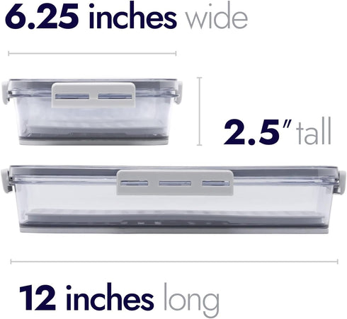 Deli Keeper with Airtight Lid & Drip Tray, Food Storage Container for Freshness and Organization