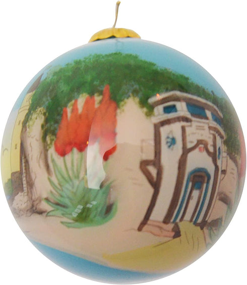 Blown Glass Christmas Ornament | Laguna Beach | Hand Painted Inside | Original Art with Gift Box