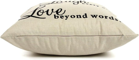 Ogiselestyle Motivational Sign Throw Pillow Case, Live Every Moment, Laugh Every Day, Love Beyond Words, 18" x 18"