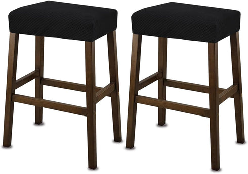 NeColorLife Rectangle Bar Stool Covers,Stretch Waterproof Saddle Seat Covers for Counter Height