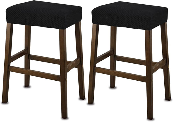 NeColorLife Rectangle Bar Stool Covers,Stretch Waterproof Saddle Seat Covers for Counter Height