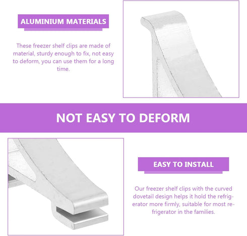 8pcs Refrigerator Shelf Clips for Commercial Cooler Adjustable Shelves, Stainless Steel