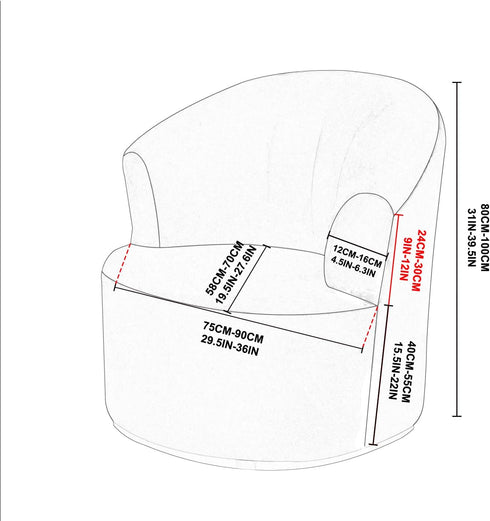 SZJIAHTM Round Club Swivel Barrel Chair Cover Modern Accent Round Club Armchair Slipcover Soft Stretch Chair Covers