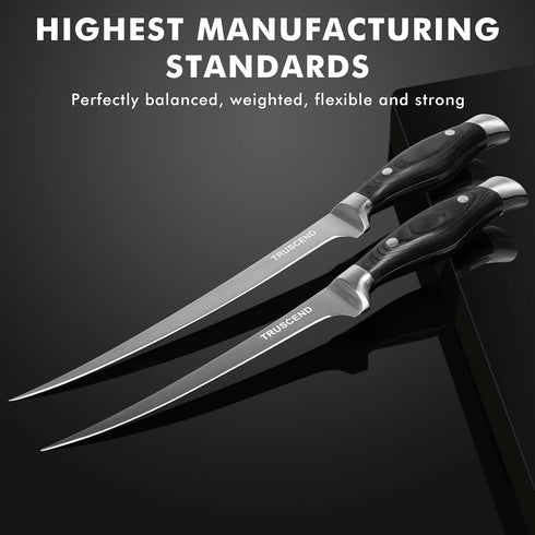TRUSCEND Boning Knife with Protective Sheath, Razor Sharp Stainless Steel Kitchen Cutlery for Boning, Filleting