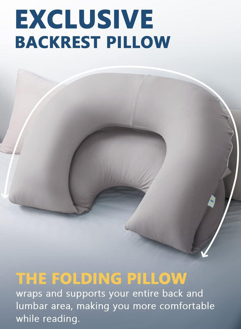 INSEN Reading Pillow, Back Pillow for Sitting in Bed and Couch, Gaming Pillow for Adults, Sit Up Support for Bed