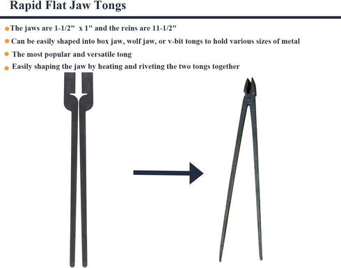 Rapid Tongs Bundle Set, 6 Types of DIY Tongs with Rivet for Beginner Smithing