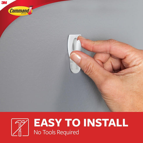 Command Damage Free Hanging Light Clips, 18 White Wall Hooks and 24 Command Strips