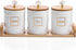 JUXYES Set of 3 Ceramic Canisters Set for Sugar Coffee Tea With Handle