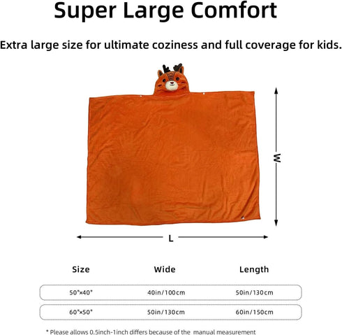 Arkwida Cozy Wearable Blanket Hoodie for Kids Toddlers Hooded Towels Soft Wearable Throw Blanket Hoodie for Boys Girls