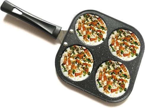 Pancake Pan 4-Cup Mold Blini Pan Silver Dollar Breakfast Pan Mini Pancake Maker Fried Egg Cooker Pancake Griddle Plett Pan Breakfast Maker Non Stick Egg Cooker Pan, Multicolor by DBY