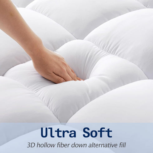 8-21" (54x75 Inches, SOPAT Mattress Topper Full Size Extra Thick Mattress Pad Deep Pocket Soft Down Alternative Fill