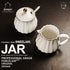 Sweejar Royal Ceramic Sugar and Creamer Set, 3 Piece Set with Cream Pitcher, Sugar Bowl, Lid & Spoon, White