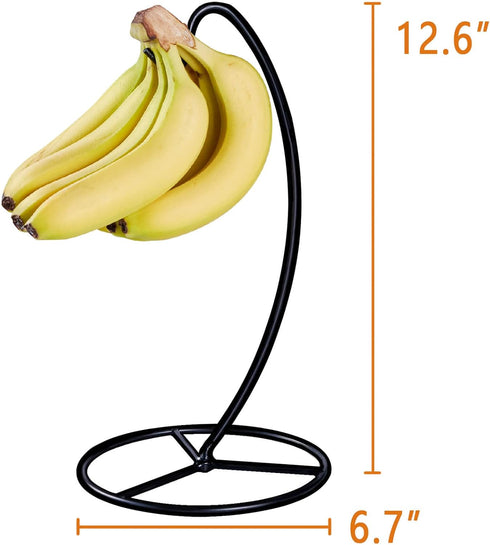15LB Banana Holder Stand, Banana Hanger Stand Black, Metal Bananas Tree Hanger to Keep Bananas Fresh