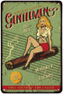 AOYEGO Pin Up Tin Sign, Vintage Metal Sign for Cafes Bars Pubs, Exclusive Party for Gentlemen, 8x12 Inch