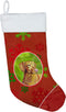 Caroline's Treasures LH9325-CS Vizsla Red and Green Snowflakes Holiday Christmas Stocking - Fireplace Hanging Stockings