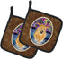 Caroline's Treasures Golden Retriever Pair of Pot Holders, Kitchen Heat Resistant, 7.5 x 7.5