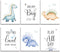 SUUURA-OO Dream Big Cute Baby Dinosaur Watercolor Art Print - Set of 6