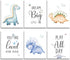 SUUURA-OO Dream Big Cute Baby Dinosaur Watercolor Art Print - Set of 6