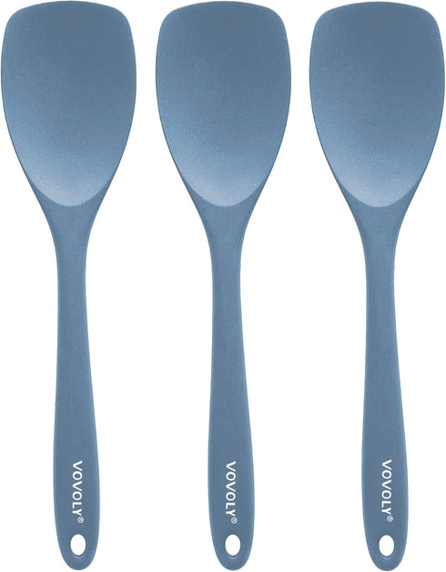 Upgrade Silicone Spatula Spoon Set, VOVOLY Heat Resistant Rubber Spoonula, Non-Stick Flexible Scrapers, 3 Pack