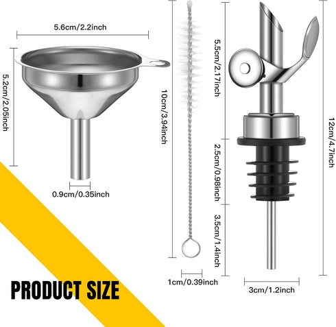 4 Tioncy Pieces Weighted Stainless Steel Pourers Olive Oil Spout Olive Oil Dispenser Spout Automatic Opening