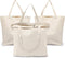 Segarty Blank Tote Canvas Bag with Zipper, 3pcs 19.7x15.7 inch Bags with Handles,