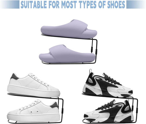 6Pack Closet CiBiZi Shoe Slots Organizer Metal Shoe Stackers for a Pair of Shoes Double Layer Shoe Holder Shoe Storage