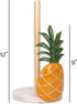 12 inch Elanze Designs Tropical Pineapple Resin and Wood Paper Towel Holder