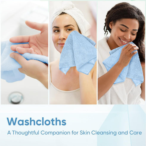 12 Pack, 12x12 Inch, HOMEXCEL Microfiber Washcloths Highly Absorbent and Soft Face Towel, Multi-Purpose Wash Cloths