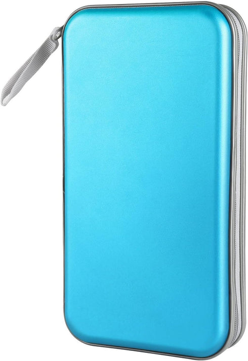 CD Case Holder, 80 Capacity CD/DVD Hard Plastic Storage Binder for Car Home Office Travel (Sky Blue)