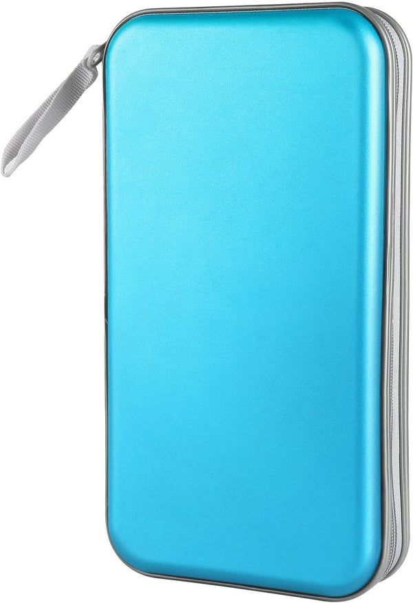 CD Case Holder, 80 Capacity CD/DVD Hard Plastic Storage Binder for Car Home Office Travel (Sky Blue)