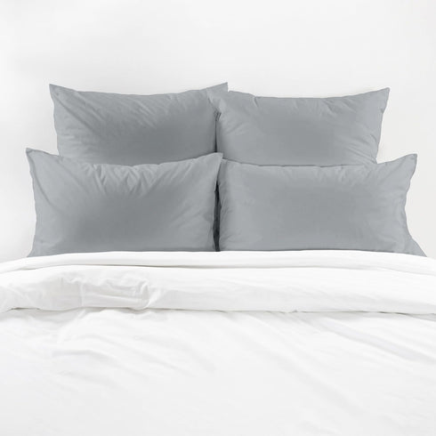 Superity Linen Pillow Cases Queen Size - Envelope Enclosure - 2 Pack - 100% Soft and Comfortable Premium Cotton - Grey