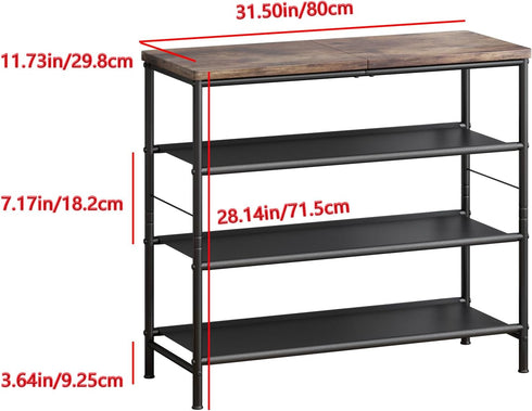 4 Closet 4 INGIORDAR Shoe Rack Organizer Tier Metal Organizer Shelf with Industrial MDF Board and Layer Fabric