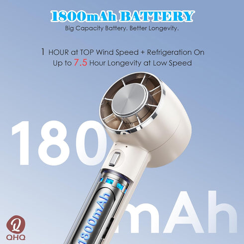 Ice Cooling Handheld Fan, Refrigerating Pad Built-in Mini Turbine Portable Air Conditioner Fan