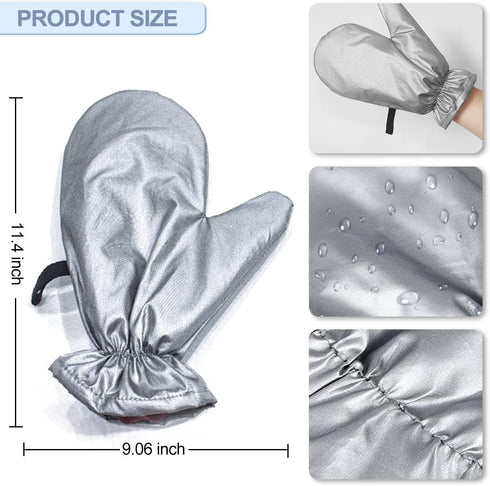 3PCS Garment Steamer Ironing Gloves - Waterproof Anti Steam Mitt with Finger Loop, Heat Resistant Protective Gloves