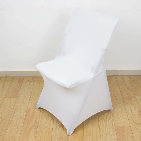 Premium White Spandex Chair Cover for Lifetime Folding Chairs