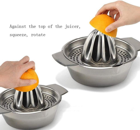 Stainless Steel Lemon Squeezer Juicer with Bowl Container for Oranges Lemons Fruit Home Made Juice