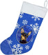 Caroline's Treasures LH9290-CS Min Pin Winter Snowflakes Holiday Christmas Stocking, Fireplace Hanging Decor