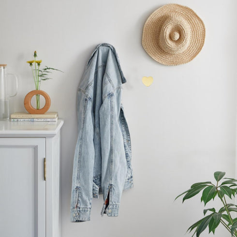 Heart Shaped Coat Hook - Decorative Wall Hook for Clothes, Bags, Hats, 4 Pieces