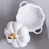 Pumpkin Bowl Set with Lid and Handle, 14 Oz Ceramic Ramekins for Baking, Oven Safe (White)