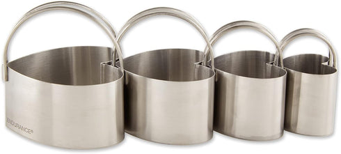 RSVP International Endurance Heart Shape Biscuit Cutters, Set of 4, Stainless Steel