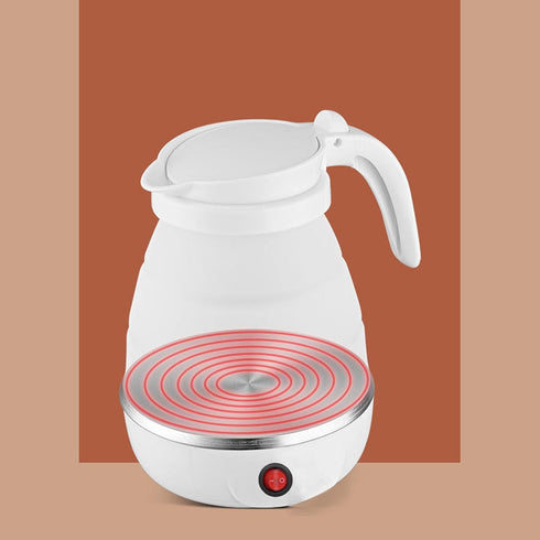 Folding Electric Kettle, US Plug 110V 400W Collapsible Hot Water Kettle with Detachable Power Cord, White