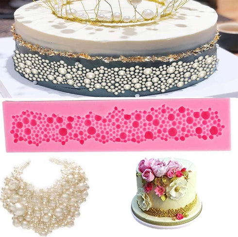 3-Pack Silicone Cake Border Mold for Sugar Craft Cupcake Toppers, Wedding Party Decor