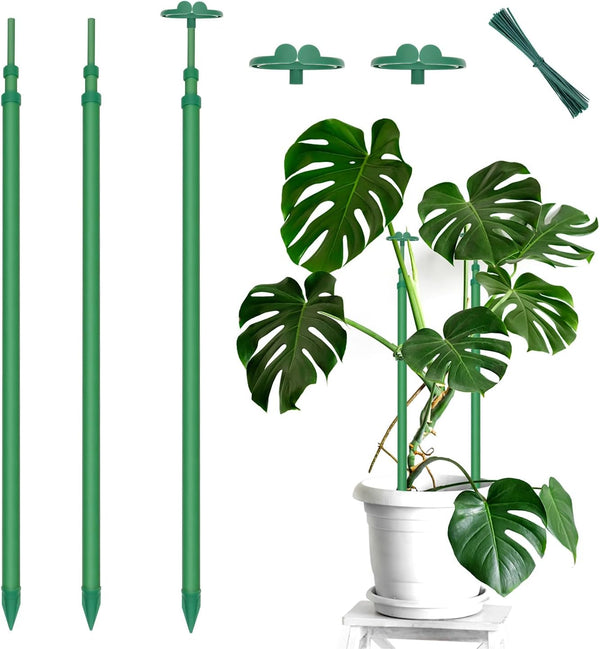 Extendable Plant Stakes, Length Scalable from 17.9IN to 42.3IN Plant Support Stake,