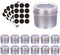Magnetic Spice Tins & Labels, 12 Storage Containers with Window Top, 48 Pre-printed and 12 Blank Labels