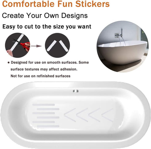 V-TOP Non Slip Shower Stickers 30 PCS, Adhesive Strips Treads for Bathroom Floor Tub Stairs Pools Boats (Clear)