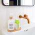 17oz Mouthwash Dispenser with Cup Holder, Plastic White Mouth Wash Pump Bottle with Tray for Bathroom Organizers