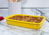Elanze Designs Large 13 Inch Stoneware Baking Dish with Stainless Steel Rack, Yellow