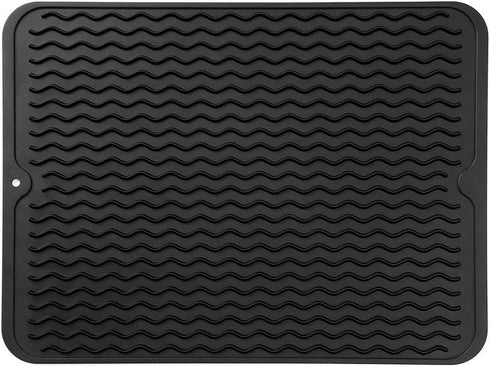 Silicone Dish Drying Mat, Eco-friendly Heat-resistant Mat for Kitchen Counter or Sink, Refrigerator or Drawer Liner,